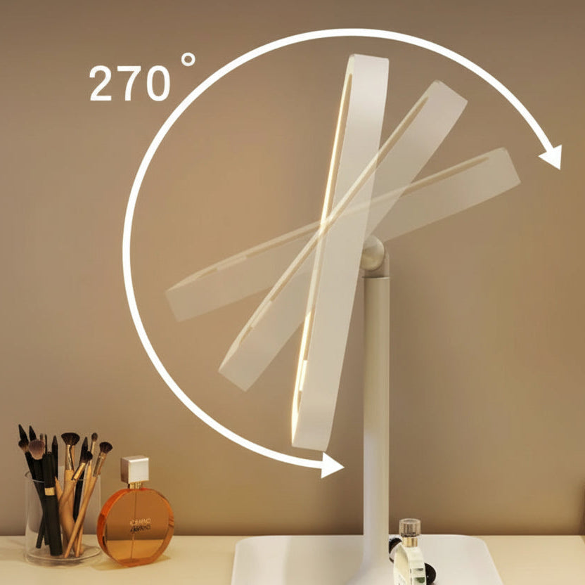 Espejo de maquillaje LED de escritorio