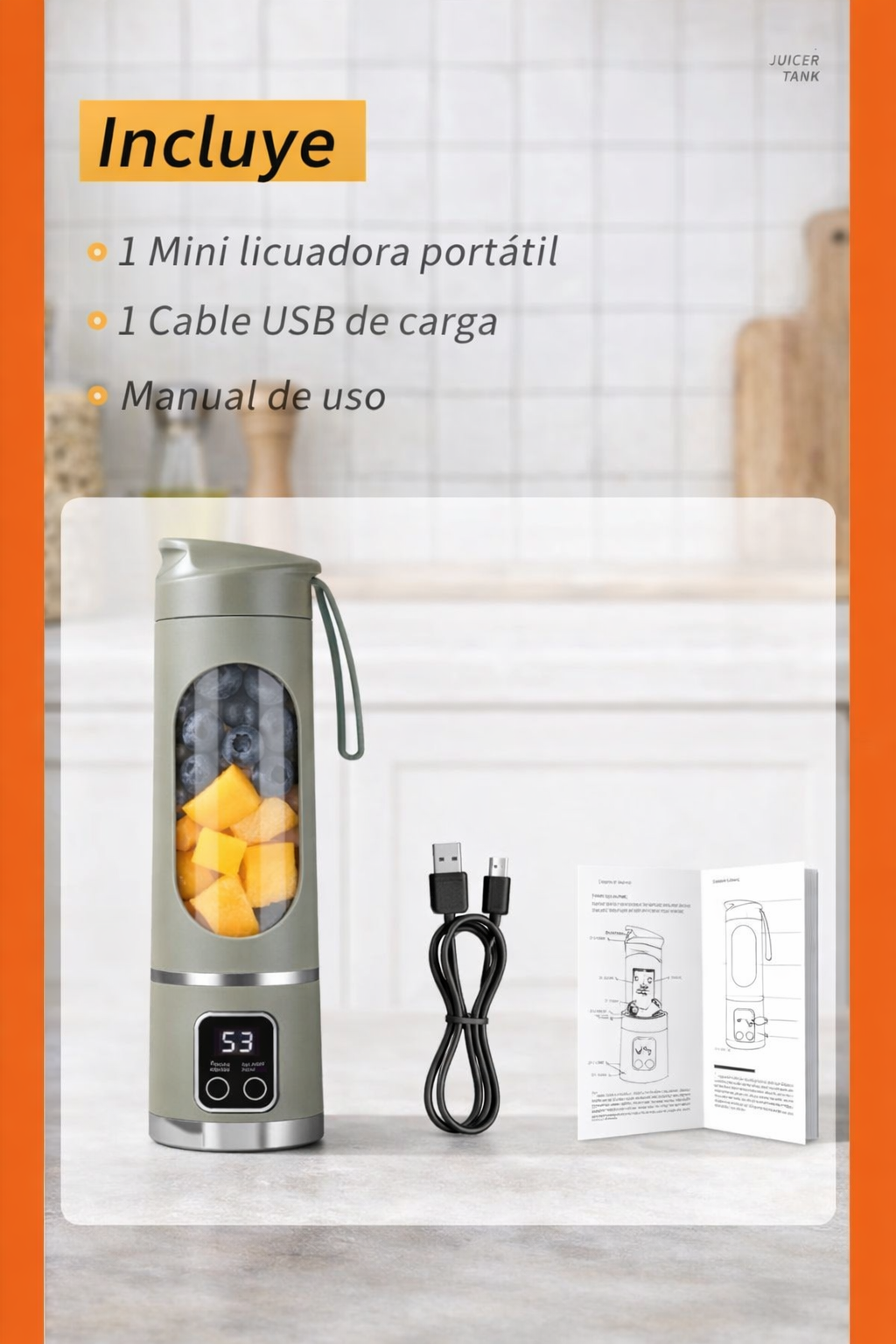 Mini Licuadora Portátil – 450 ml