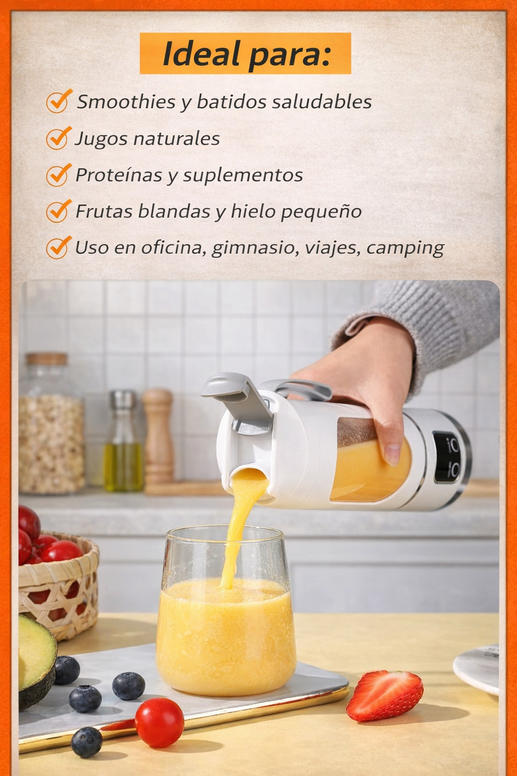 Mini Licuadora Portátil USB 10 Cuchillas – 450 ml